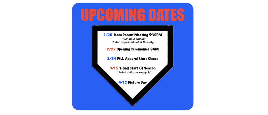 Upcoming Dates