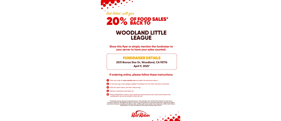 WLL Red Robin Fundraiser 